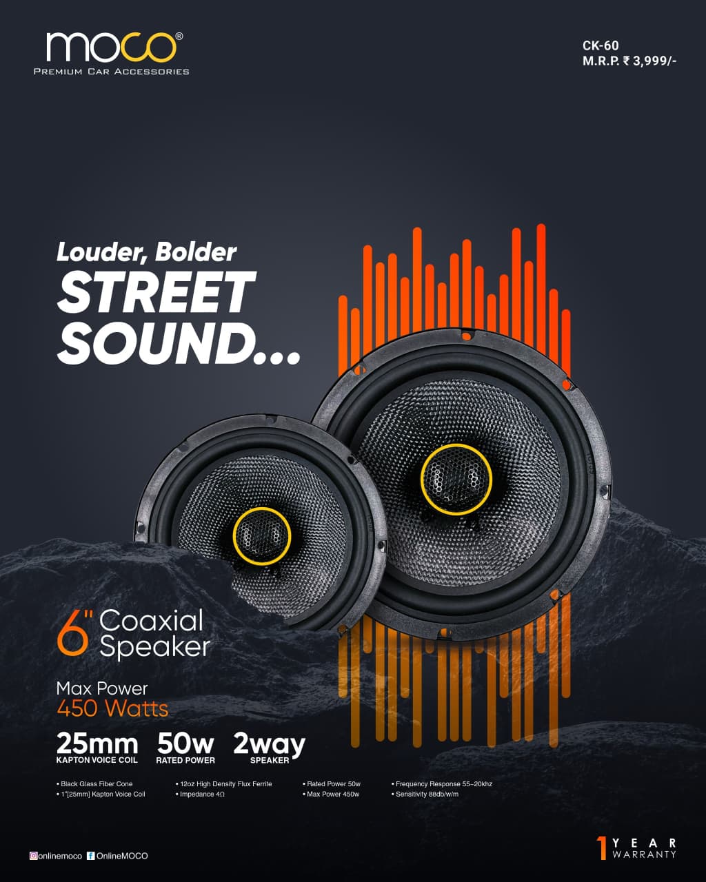 MOCO CK-60 · 6" Coaxial Speaker (450W)