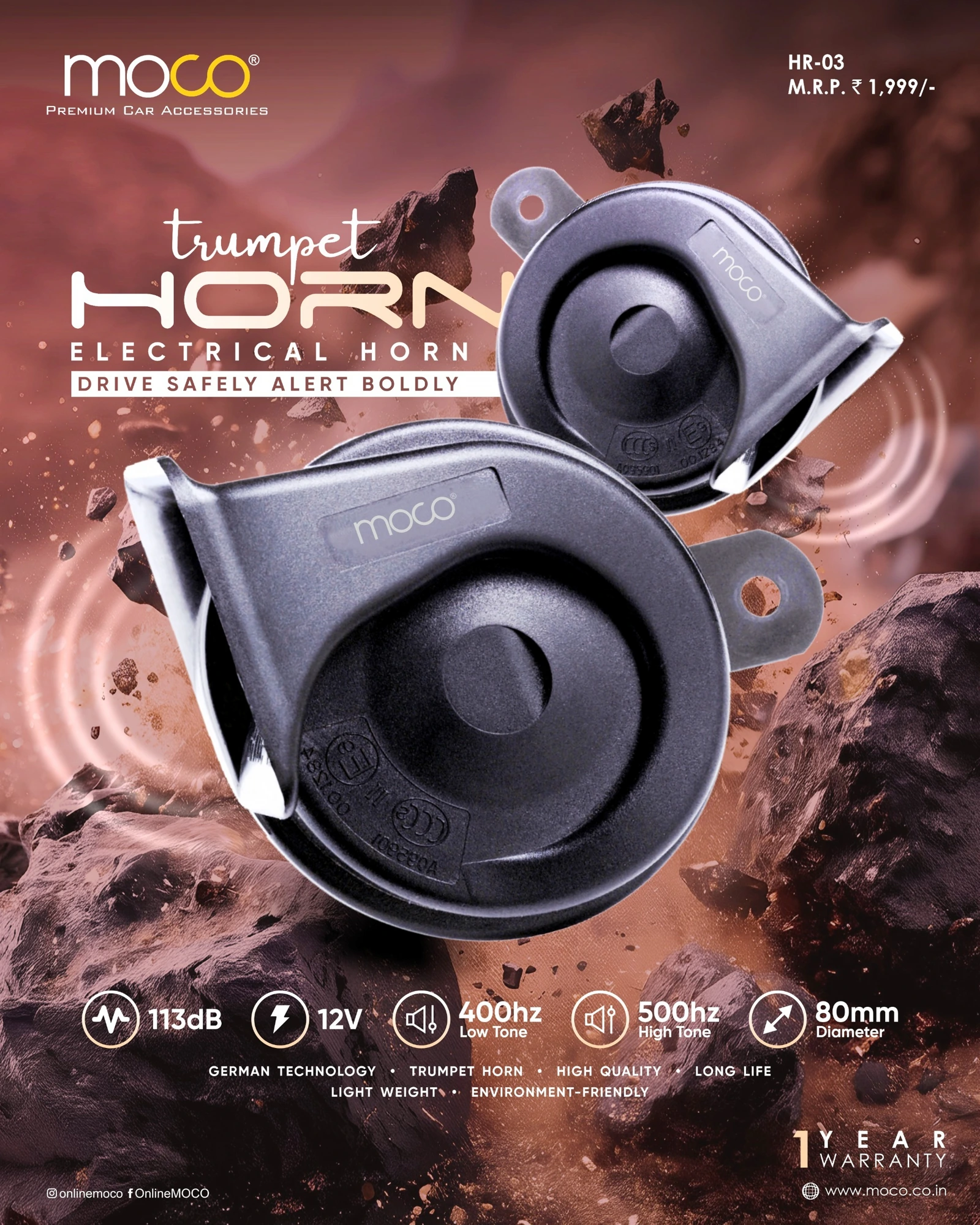 MOCO HR-03 · Trumpet Horn (German Tech)