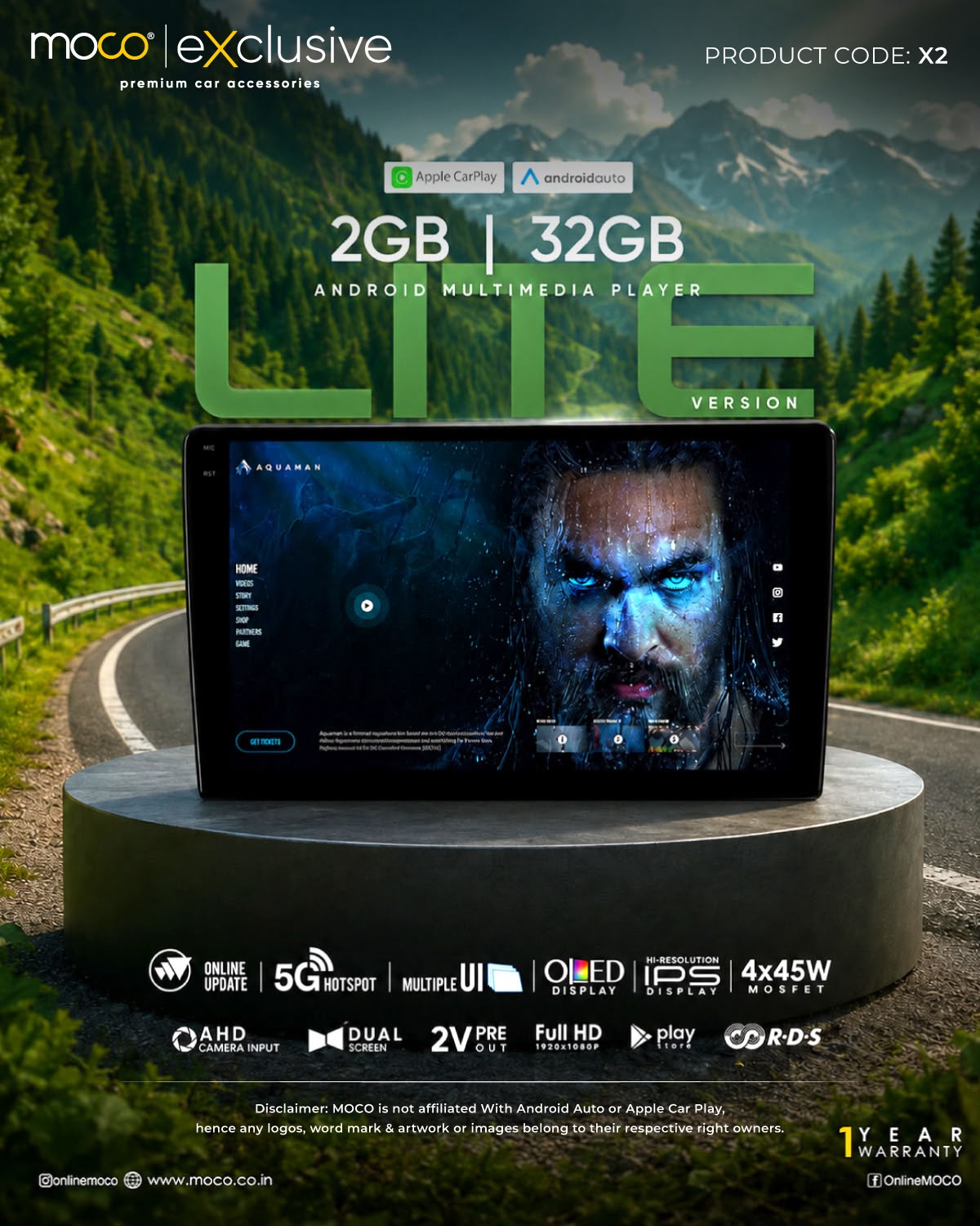 MOCO X2 Lite · 2GB/32GB Android Player